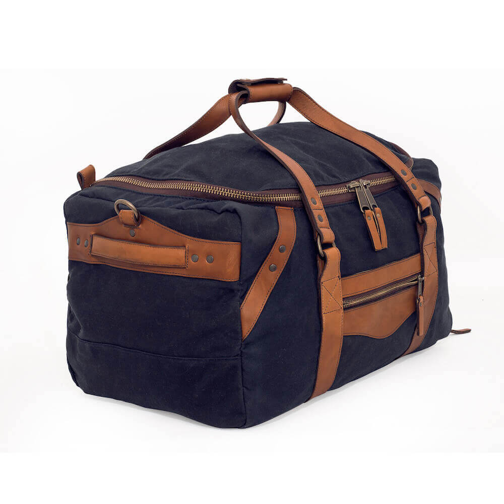 Campaign Waxed Canvas Medium Duffle Bag by Mission Mercantile Leather Goods