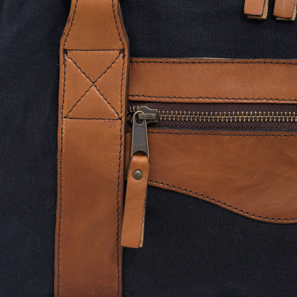 Campaign Waxed Canvas Medium Duffle Bag by Mission Mercantile Leather Goods