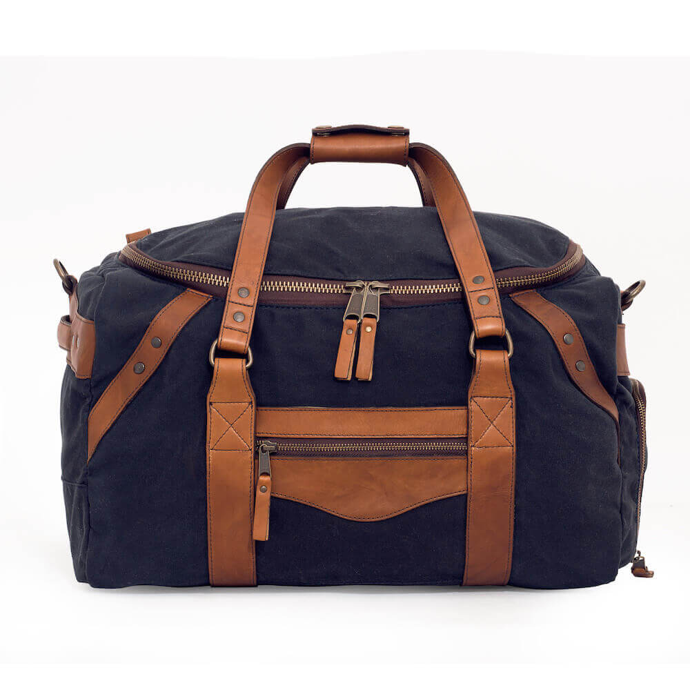 Campaign Waxed Canvas Medium Duffle Bag by Mission Mercantile Leather Goods