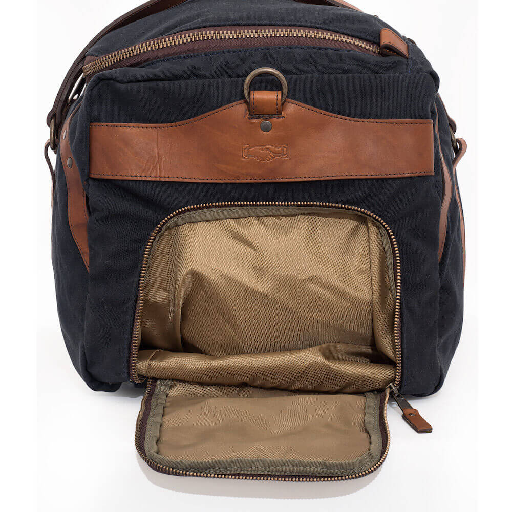 Campaign Waxed Canvas Medium Duffle Bag by Mission Mercantile Leather Goods