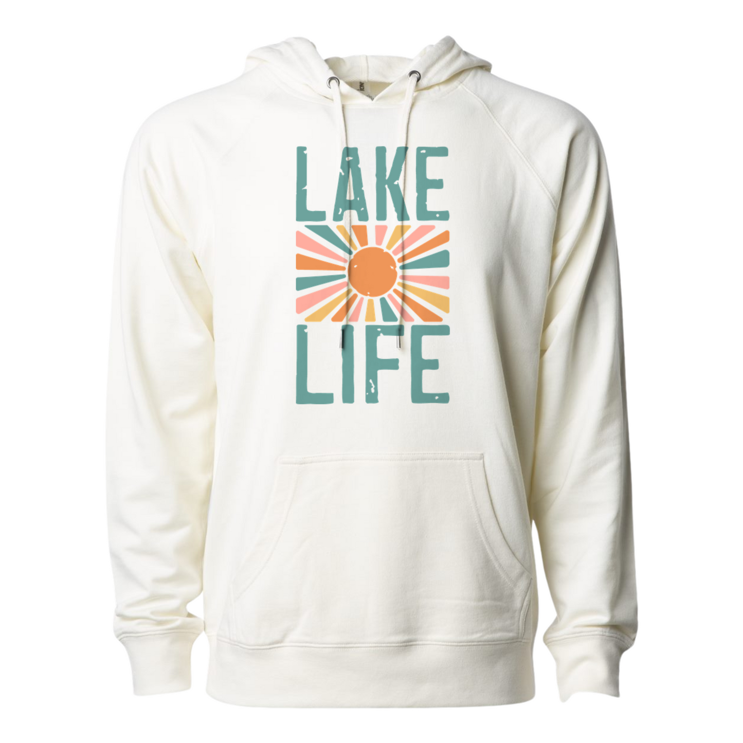 "Lake Life" Icon Lightweight Loopback Terry Hooded Sweatshirt