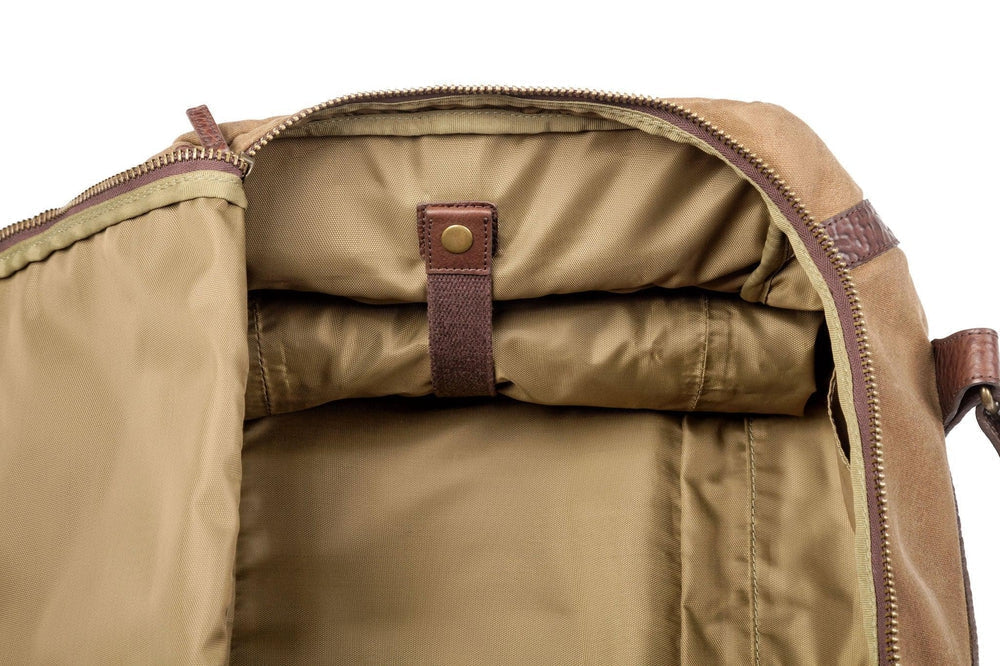 Campaign Waxed Canvas Medium Duffle Bag by Mission Mercantile Leather Goods