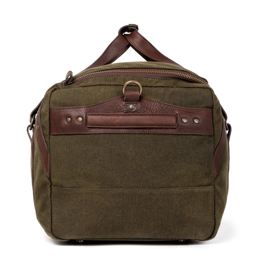 Campaign Waxed Canvas Medium Duffle Bag by Mission Mercantile Leather Goods