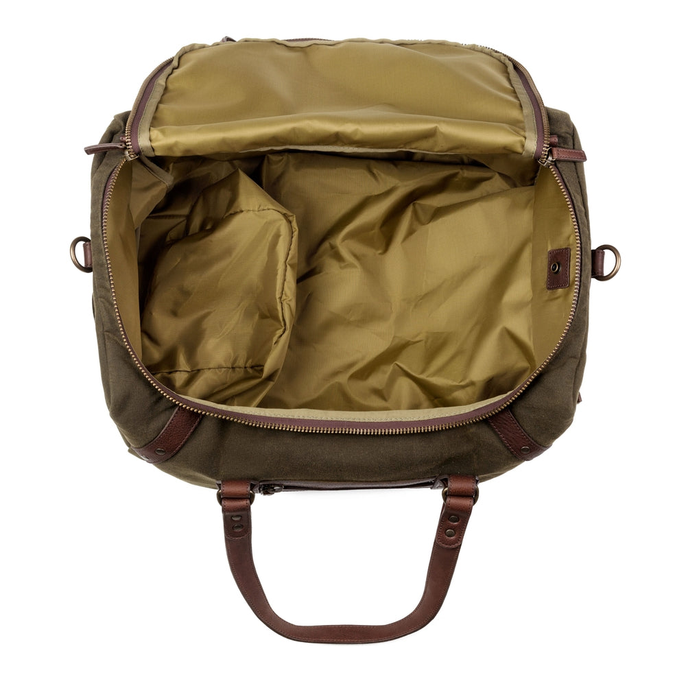 Campaign Waxed Canvas Medium Duffle Bag by Mission Mercantile Leather Goods