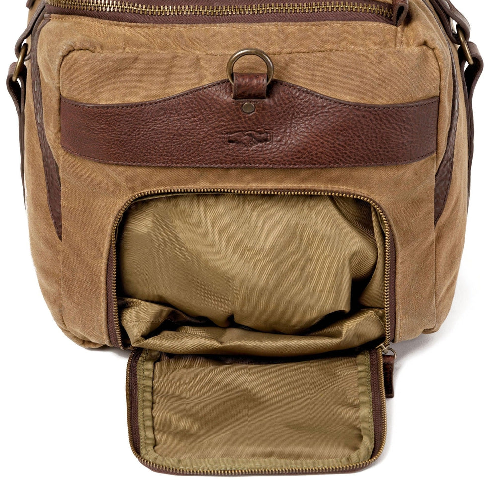 Campaign Waxed Canvas Medium Duffle Bag by Mission Mercantile Leather Goods