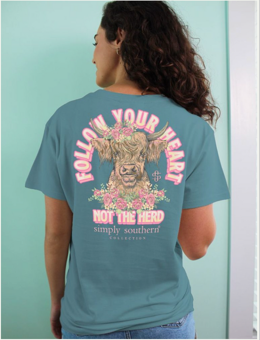 Simply Southern'Follow Your Heart, Not The Herd' Short Sleeve Crew Neck Tee