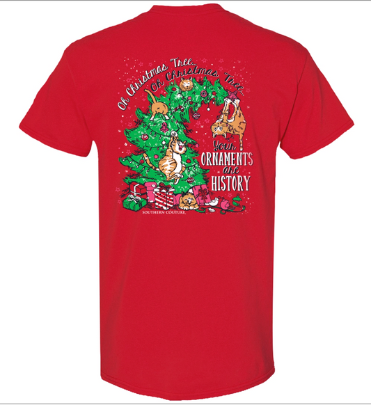 Southern Couture "Oh Christmas Tree" Short Sleeve Crew Neck Tee